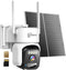 Outdoor solar powered security camera does not require WiFi connection.