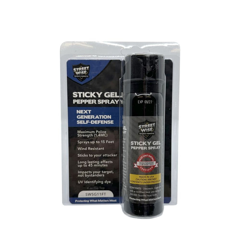 Sticky Gel Pepper Spray packaging with label on a white background