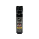 Black pepper spray canister with visible branding on a white background