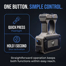 Streetwise Sting Ring Pro rechargeable contact stun gun with built-in three-mode flashlight one button to operate.