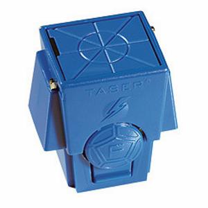 Taser blue training cartridge with up to 15 foot range.