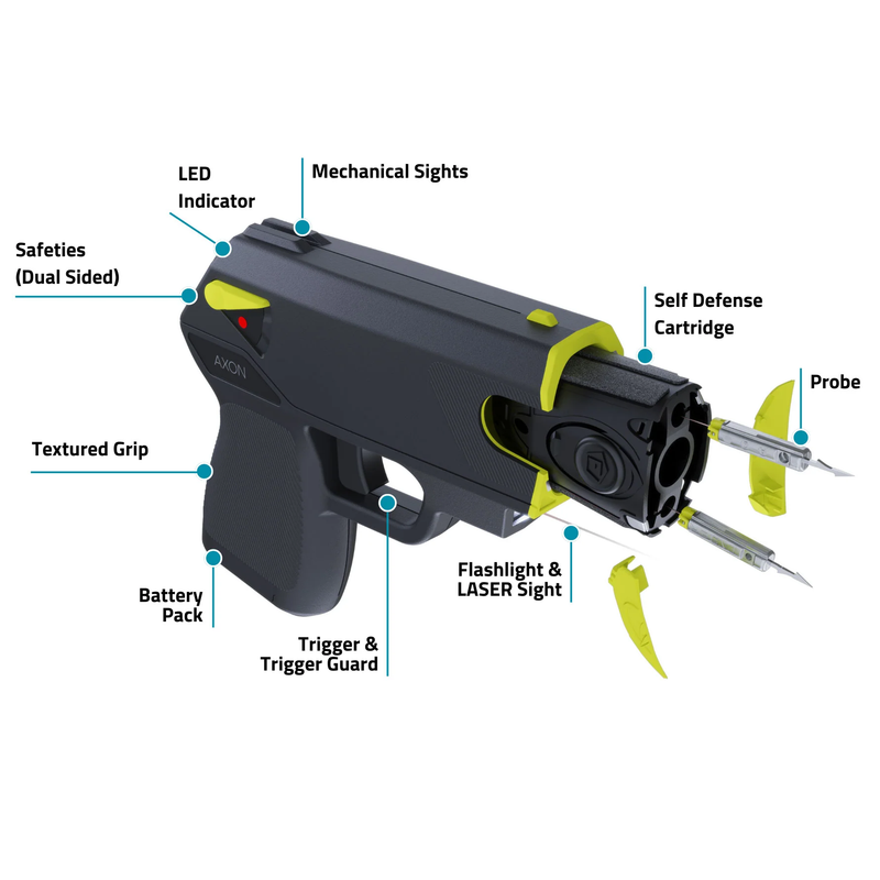 Taser Pulse 2 diagram of all of the features and functions.