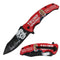 Trump MAGA open assist knife with clip in color red.
