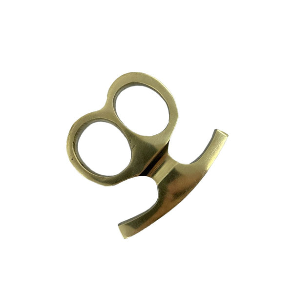 Two finger brass knuckle for personal protection.