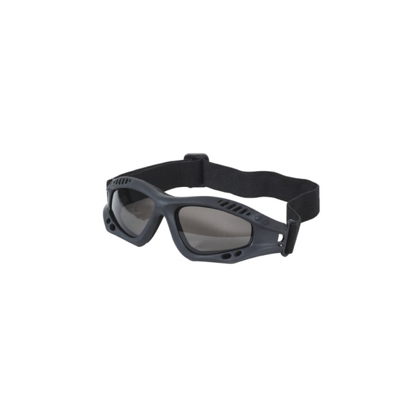 Voodoo black gray goggles with a black strap.