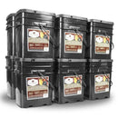 Emergency preparedness survival food kit with 1440 servings of variety of fruit freeze dried with 25 year shelf life.