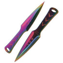 2 Piece throwing knives in plasma colors.