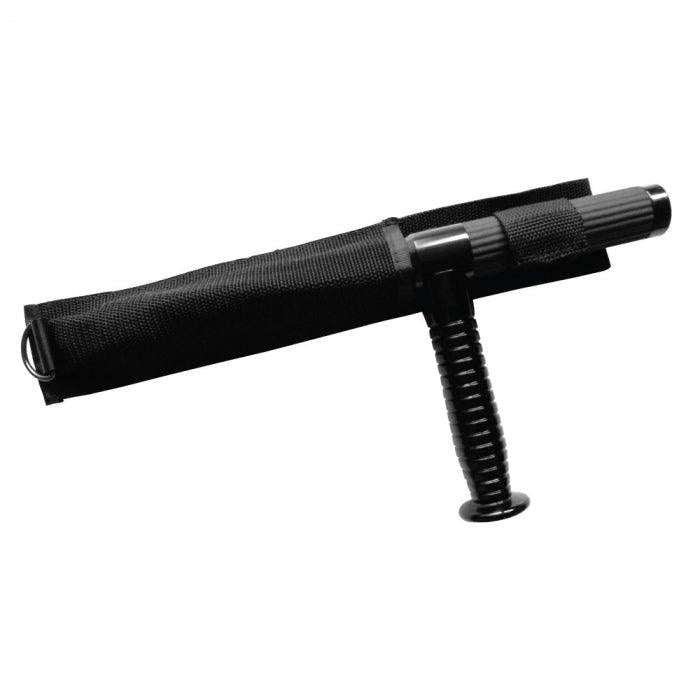 Tonfa baton holster with side bar handle.