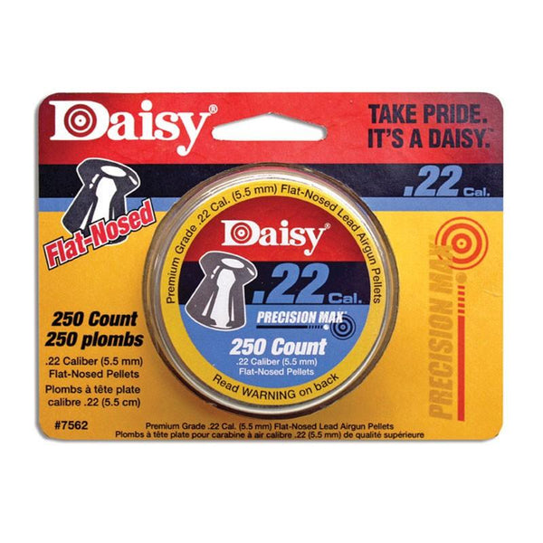 Daisy brand Precision Max 250 count .22 Cal. Flat Nosed Pellets.