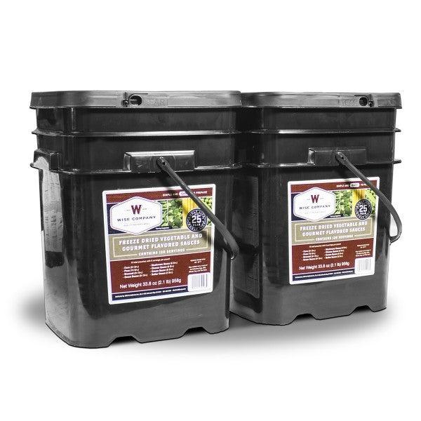 Long term survival food the 240 Serving Wise vegetable bucket with 25 year shelf life.