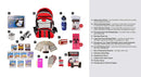Bulk wholesale 44 meals food storage and survival kit with red backpack.