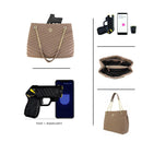 CCW beige color purse and Taser Pulse Plus Noonlight sold as a bundle package.