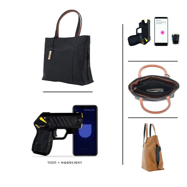 CCW handbag purse bundled with Taser Pulse Plus non lethal weapon.
