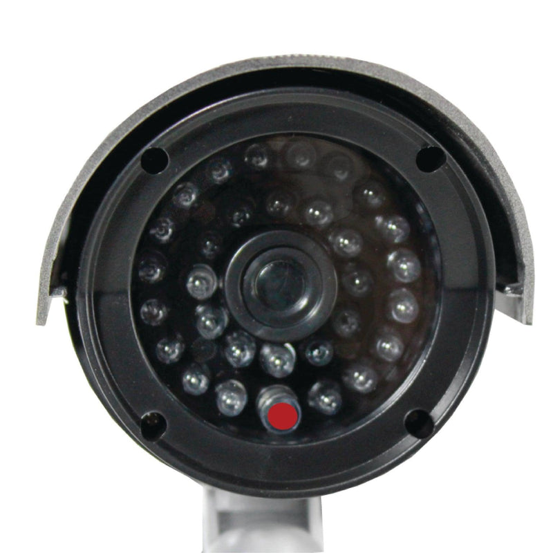Now you can deter robbery and theft and vandalism without the high cost of a real security camera with this fake dummy security camera looks real.