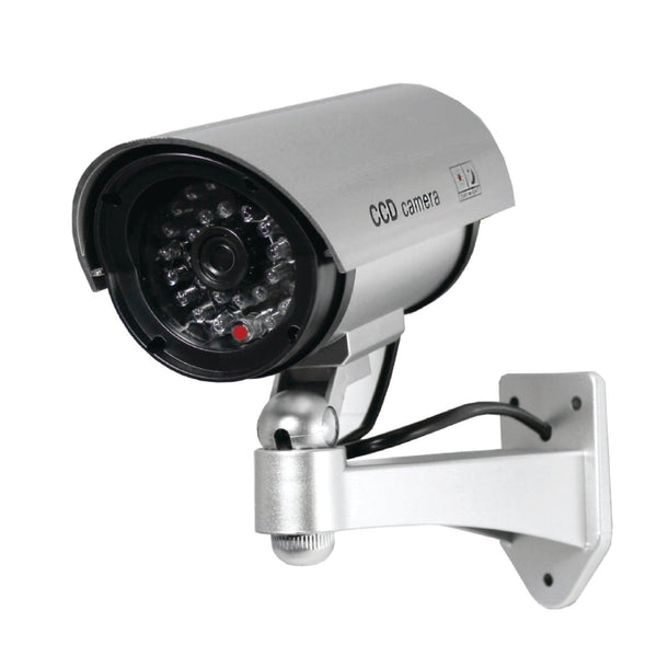 Now you can deter robbery and theft and vandalism without the high cost of a real security camera with this fake dummy security camera looks real.
