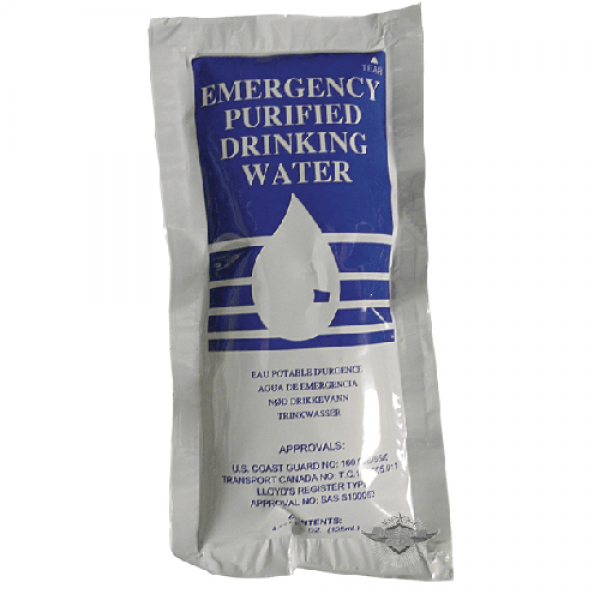 Emergency Drinking Water rations are filtered and bagged in a specially designed polymer-foil sachet.with minimum of five years shelf life. 