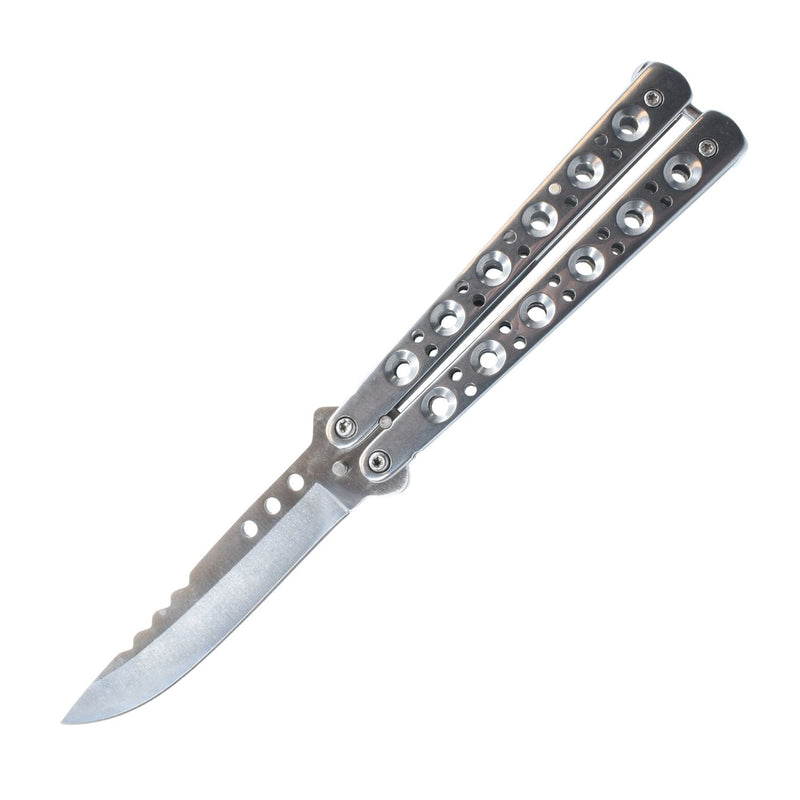 Butterfly knife includes 3.5 Inches 440 Stainless Steel Blade