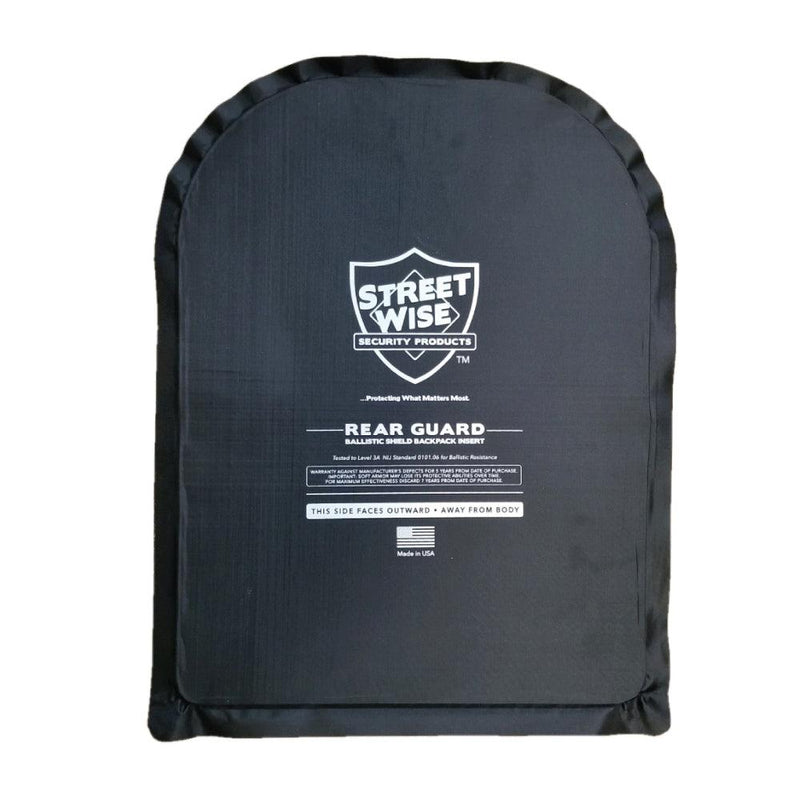 The Streetwise Rear Guard Backpack Insert instantly converts your ordinary backpack, laptop case, or handbag into a ballistic shield capable of stopping nearly all handgun rounds (even 9mm and .44 Magnum!)