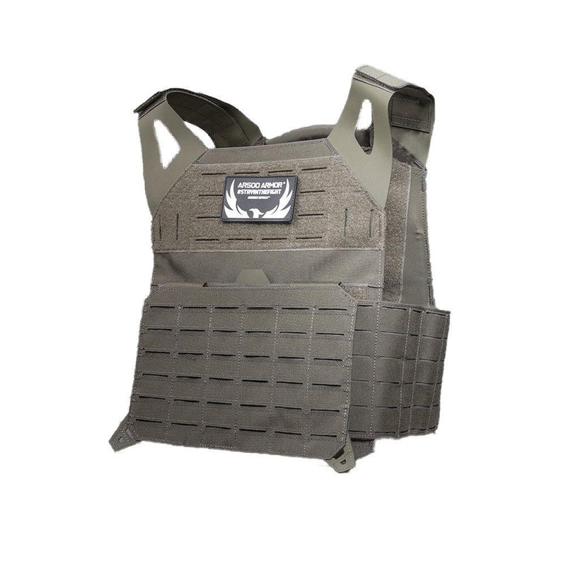 The AR500 Invictus ballistic plate carrier in the color green.