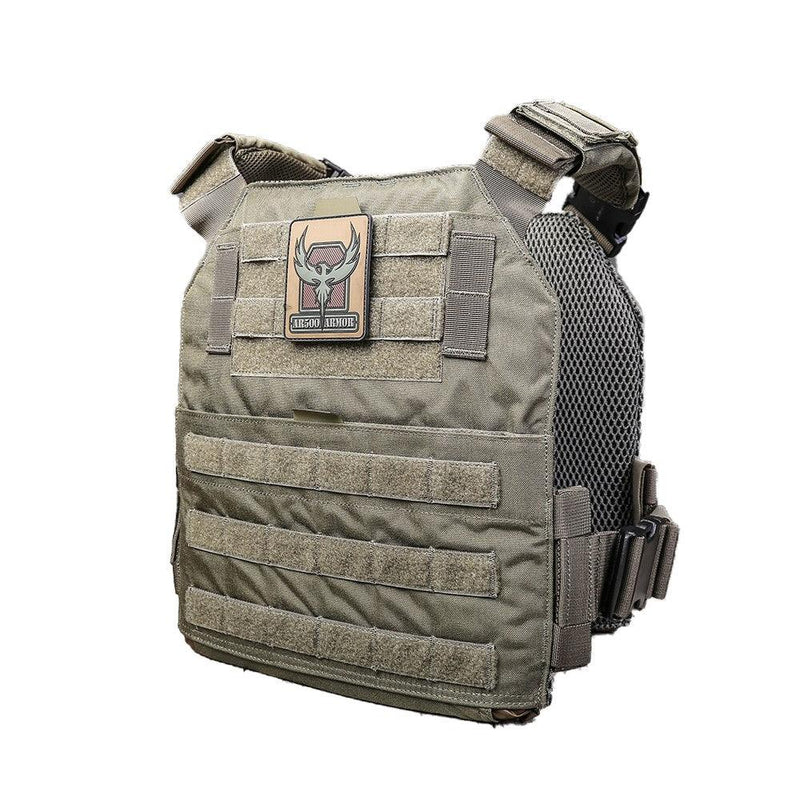 The AR500 Armor Veritas modular plate carrier in the color green olive drab.