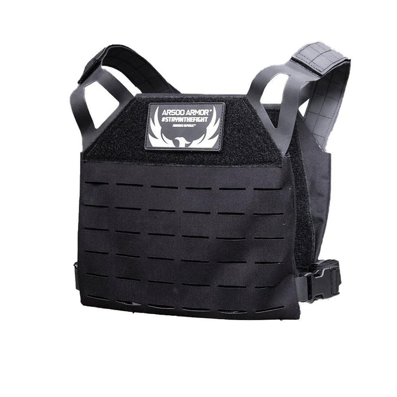 The AR500 Armor Freeman plate carrier with all the protection of NIJ compliant Level III plates shown in color black.