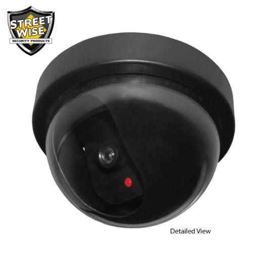 Fake Dome Dummy Security Camera with Flashing LED Light looks exactly the same as a real dome camera.