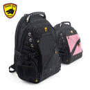 Colors black or pink bulletproof backpacks.