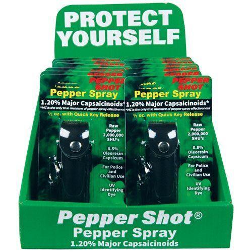 12) PS-1 Black Soft Case Pepper Spray with  Display Option SDP Inc 