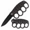 All Black Knuckle Spring Assist Trench Knife