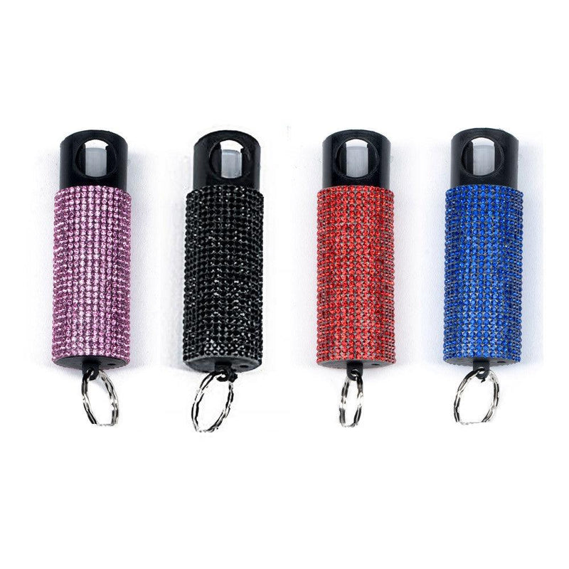 Mini pepper spray keychains for women personal self defense protection.