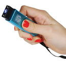 Color blue slider mini stun gun offers self defense protection for women and men.