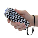 Bulk wholesale discount pricing for the Streetwise balck and white Chevron stun gun for personal safety.