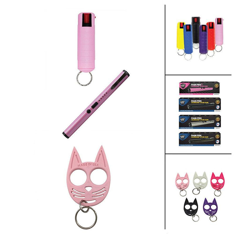 Bulk wholesale pepper sprays, stun pens and kitty self defense keychains available for discounted prices. Excellent for self-defense.