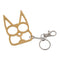 Bulk wholesale discount pricing for the color gold steel cat self defense key-chain.