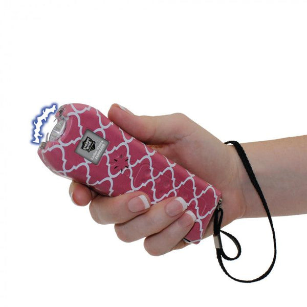 Bulk wholesale pricing for the Streetwise pink and white Ladies Choice stun gun for self defense protection.