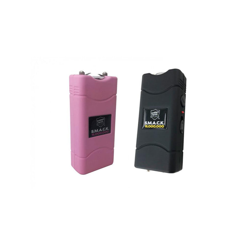 Bulk wholesale discount pricing for the Streetwise Security SMACK stun gun. Available in both black and pink.
