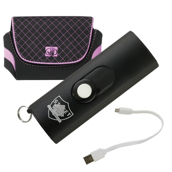 6) USB Stun Guns with Pink n Black Body-glove Optional Holster
