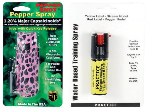 Cheetah and practice inert spray bundle sold on line with self defense products inc.com