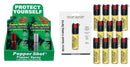 Wholesale pricing lipstick pepper spray with inert practice sprays and sales display.
