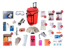 4 person survival kit all items are packed securely in our Large Wheel Bag. This large duffle bag features multiple pockets and wheels for easy mobility