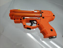 The FIRESTORM orange JPX 6 compact 4 shot pepper gun with laser offers powerful self defense protection.