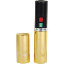 Color gold disguised lipstick stun gun for personal protection.