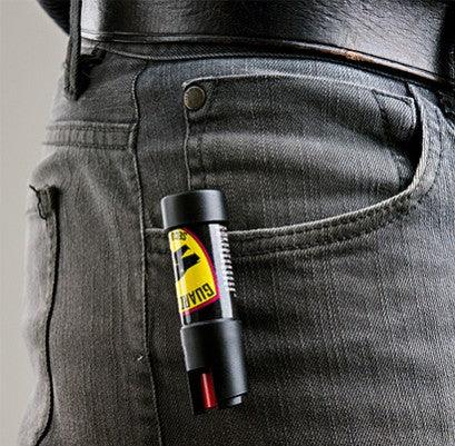 Pepper spray with pocket clip and easy to carry.