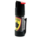 Guard Dog pepper spray comes equipped with a snug-fit pocket clip and safety twist lever.