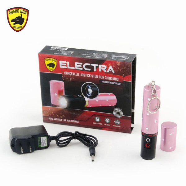 Guard Dog pink color disguised key-chain lipstick stun gun for women personal self defense protection.