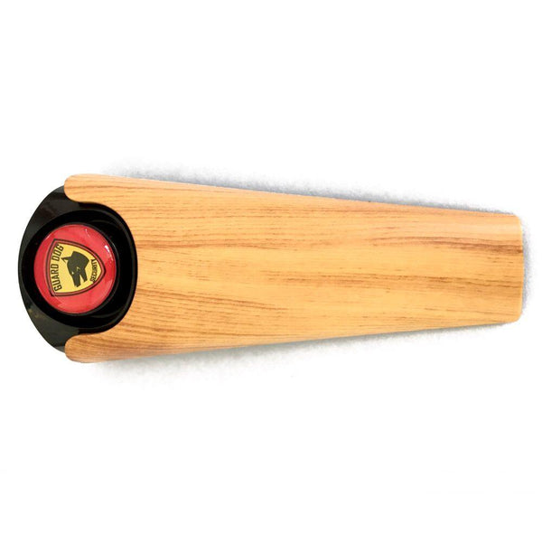 The Guard Dog Wood Grain Door Stop Wedge 128 decibel Alarm when armed and triggered very loud and scares of would-be-intruders.
