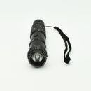 Black stun gun flashlight with powerful electrode shock protection for safety protection.