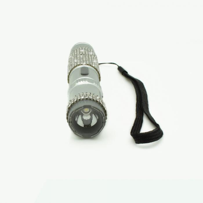 Silver rhinestun stun gun. Available for discounted and bulk wholesale prices.