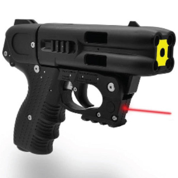 The FIRESTORM JPX 4 shot pepper gun with red laser light for law enforcement and civilian use.