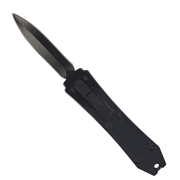 Mini Automatic OTF Knife with Belt Clip color black for self defense protection.